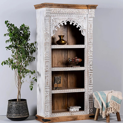 Crafted Comfort Hand Carved Morocco Bookshelf